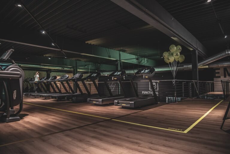 treadmills in an empty gym